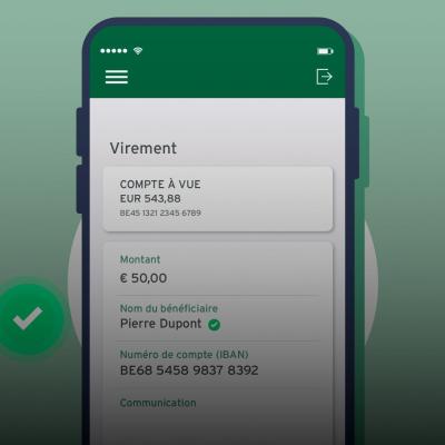 Illustration du vérification du nom du bénéficiaire