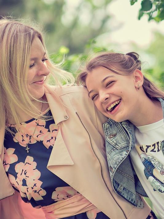 Mother with teen daughter