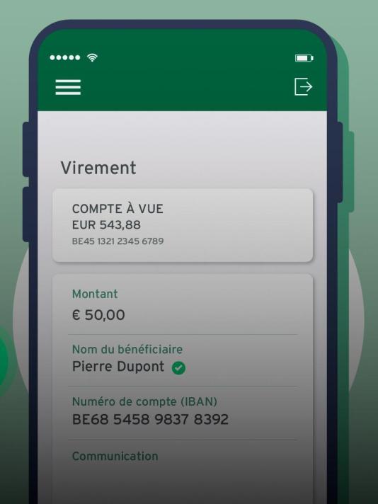 Illustration du vérification du nom du bénéficiaire