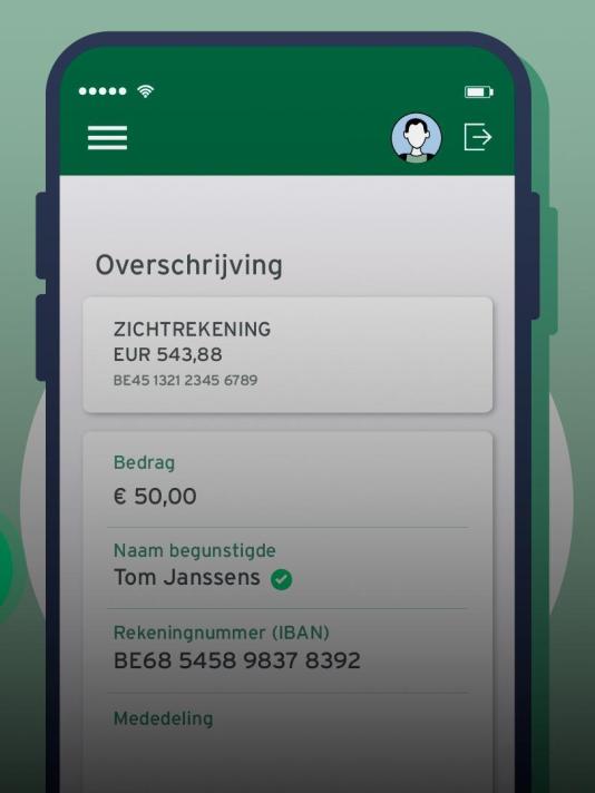 Illustratie van de verificatie van de naam van de begunstigde