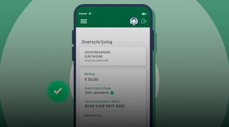 Illustratie van de verificatie van de naam van de begunstigde